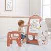 Kid Art Easel Play Table&Chair Set Toddler Drawing Board Bookshelf Storage Shelf