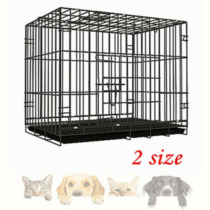 Folding Heavy Duty Cozy Pet Puppy Playpen Run Crate Pen Welping Dog Cage 2 Sizes