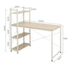 Corner Computer Desk with 4 Tier Bookshelf Home Office Study Desk Laptop Table