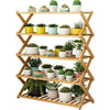 4/5-Tier Bamboo Ladder Shoe Shelf Plant Stand Holder Indoor Outdoor DIY Display