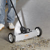 18in Magnetic Sweeper with Wheels 45lbs Rolling Sweeper Lawn Yard Grass
