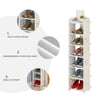 7 Tiers Shoes Storage Cabinet White Door Organiser Shelf Rack Stand Unit New