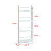 Display Rack 4 Tier Floor Standing in White for Cards Magazines Prints Bookshelf