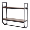 2-Tier Wall Mounted Towel Bar Utility Storage Shelf Rack Bathroom Organizer