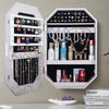 Jewelry Cabinet Wall Door Hanging Jewellery Box Storage With Mirror LED Light Up