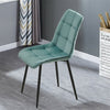 Set of 2 Velvet Dining Chairs Soft Padded Seat Metal Legs Modern Office Kitchen