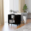 Side Table with Castors Chipboard Sofa Shelf Display End High Gloss Black