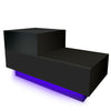 High Gloss Bedside Table Nightstand Cabinet Chest Of 2 Drawer RGB LED Light