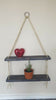 Rustic Vintage Shelves Handmade Wooden Natural Wood Floating Hanging Rope Shelf