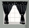 New Kitchen Curtain Window Curtain Net Set Rod Pocket Attached Valance Tiebacks