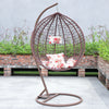 Hanging Swing Rattan Chair Patio Garden Egg Chair With Cushion Indoor Outdoor