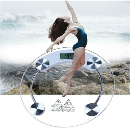 180KG DIGITAL ELECTRONIC GLASS LCD WEIGHING BODY SCALES BATHROOM HELPS LOSE FAT