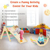 3-in-1 Triangle Climbing Set Wooden Toddler Climber with Reversible Ramp Arch