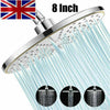 8" Large High Pressure Rainfall Shower Head Hose Set Chrome Bath Water Saving