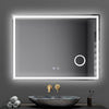 Illuminated LED Bathroom Mirror with Touch Switch Demister 3X Magnifier Lights