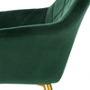2 xDining Chairs Kitchen Living Room Chairs with Velvet + Gold metal legs UK (Dark Green 2)