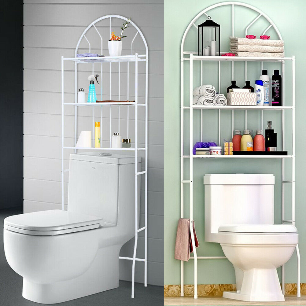 3 Tier Over Toilet Bathroom Display Tidy Shelf Towel Storage Rack Organizer