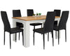 Wood Dining Table and Chairs 4 / 6 Set Pu Leather Seat Kitchen Room Furniture