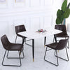 2PCS Faux Leather Dining Chairs Kitchen Dining Room Chair Industrial Metal Frame