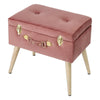 Soft Velvet Storage Ottoman Dressing Table Vanity Chair Living Room Trunk Stool