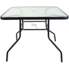 100cm Square Glass Table Black Metal Frame Outdoor Garden Patio Furniture Large