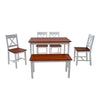 3 Colours Solid Wooden Dining Table and Chairs Bench Set Kitchen Home Furniture