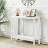 Wooden Console Table 2 Tier Hallway Living Room Side Table Storage Bottom Shelf