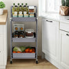 3 Tier Kitchen Folding Trolley Salon Hairdresser Storage Cart Rack Rolling Wheel
