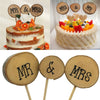 Wedding Cake Topper Personalised Mr & Mrs Table Decoration Favour Rustic Wood 3p