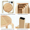 Set of 4 Wooden Stools Stacking Dining Stools Breakfast Seating Stackable Seats