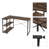 L-shaped PC Computer Desk Writing Study Table w/ Shelves Office Home Workstation