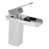 Modern Waterfall Bathroom Basin Mixer Sink Taps Single Lever Brass Faucet Tap