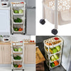 4 Tier Vegetable Trolley Fruit Storage Basket Rack With Wheels Kitchen Bathroom