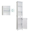 Bathroom Cabinet Storage with Shelves Drawer Free Standing Cupboard Unit White