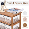 Wicker 5 Drawers Units Wooden Storage Cabinet Basket Natural