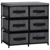 Shelving Storage Cabinet With 6 Fabric Drawers Baskets Chest of Drawers Grey UK