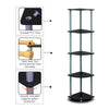 Furinno Turn-N-Tube 3-Tier Corner Display Rack Multipurpose Shelving Unit, Black