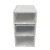 3pc Plastic Shoe Storage Boxes Drawer Stackable Foldable Organiser Clear Gray