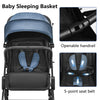 Foldable Baby Stroller Pushchair Pram Toddler Buggy Adjustable Backrest Footrest