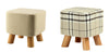 Luxury Padded Wooden Footstool Ottoman Square Round Pouffe Stool Wooden 4 Legs