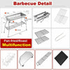 Fold Barbecue Charcoal Grill Stainless Steel BBQ Patio Outdoor Camping Silver UK
