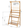 Natural Bamboo 3-Tier Display Shelf Shelving Desk Storage Plant Rack Foldable