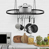 Oval Kitchen Iron Pot Rack Ceiling Hanging Cookware Storage Pan Holder Hanger UK