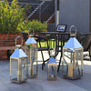 Garden Candle Lantern Stainless Steel & Glass Candle Holder- 5 Sizes Available