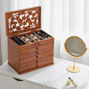 Retro Wooden Jewellery Box Vintage Trinket Chest Large Storage Drawers Cabinet