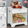 White Bedside Table Toy Box Wooden End Table Storage Cabinet Nightstand w/ Shelf