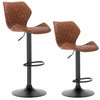 2 Bar Stools Adjustable Breakfast Kitchen Stools PU Leather Swivel Gas Lift