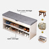 Wooden Ottoman Shoes Storage Rack Bench Padded Grey Seat Cabinet Cupboard Stand