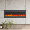 60" Electric Fireplace Adjustable Flame Heater Wall Mounted Bed Room Burner Heat