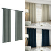 Pair Thick Blackout Eyelet Ring Top Curtains Pencil Pleat Panel Door Curtain Gre